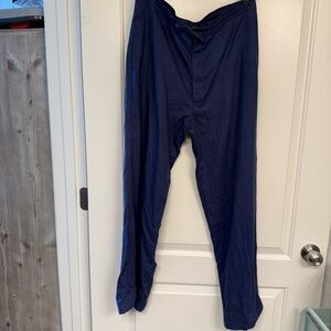 Lanzino linen Navy Pants w/zip button closure and drawstring, coastal, boat life